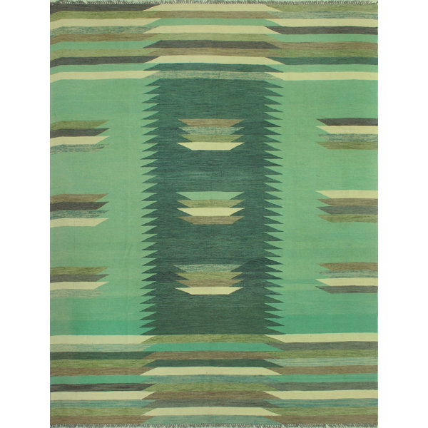Union Rustic Brancy Handmade Wool Green/Gray Rug Wayfair